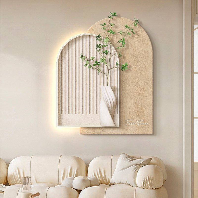 奶油原木风客厅装饰画立体砂岩肌理画高级感沙发背景墙挂画玄关画,家居饰品,现代装饰画,淘宝优惠券,粉丝福利购,淘宝优惠卷