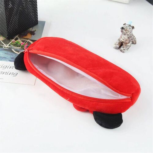 1Pcs Kawaii Cartoon Pencil Case Plush Cute Handle Pencilcase