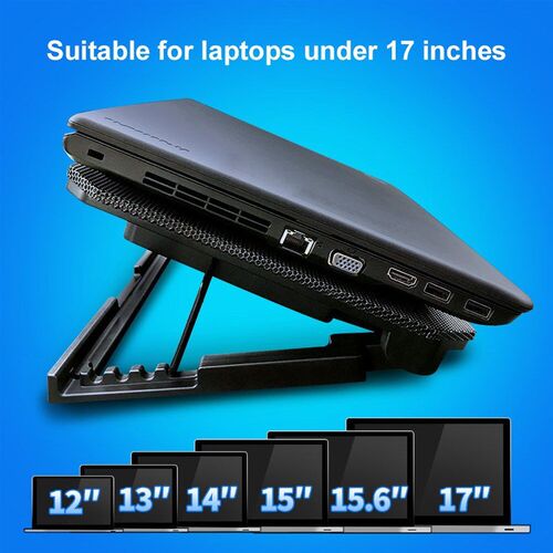Metal Laptop Cooler Cooling Pad Adjustable Speed 2 USB Ports