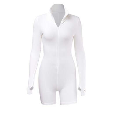 Women Outfit Embroidery Lucky Label Slim Jumpsuits Zipper Hi