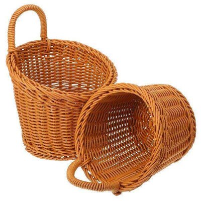 2 Pcs Basket Hand Woven Onion Potato Ginger Garlic Storage