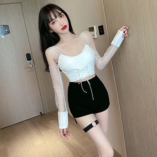 2023 New summer Gothic High Waist Shorts Women Clothing Slim