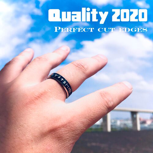 Beier Stainless steel Odin Norse Viking Amulet Rune MEN Ring