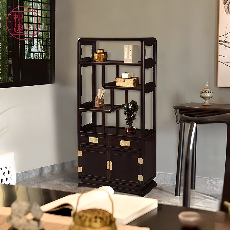 檀趣【紫光檀专卖】红木中式博古架古董柜茶具柜多宝阁小型餐边柜,住宅家具,红木博古架,淘宝优惠券,粉丝福利购,淘宝优惠卷