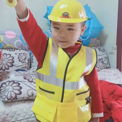 Construction Worker Costume Kit For Kids Role Play Toy Set