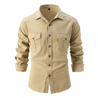 European Size Shirt Mens Washing Water Sretch Pure tton Cas