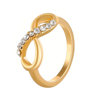 Fashion Inverted 8 Diamond Alloy Ring Stylish Versatile Simp