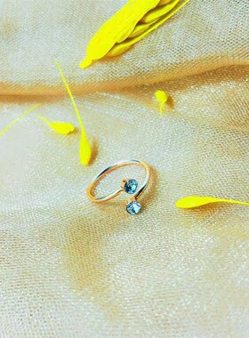 New personality fashion double diamond open ring female simp