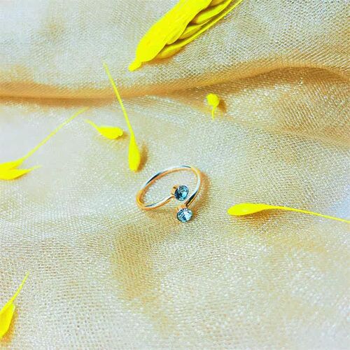 New personality fashion double diamond open ring female simp