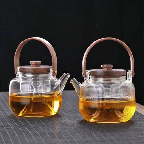 800ML Glass Teapot Double Liner Steaming Boiling Dual
