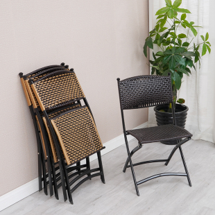折叠藤椅藤编靠背凉椅折叠午休阳台家用休闲靠椅懒人椅子子