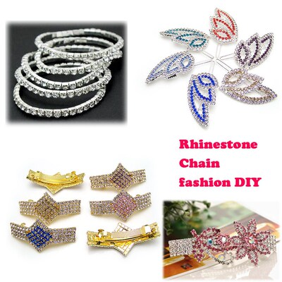 1Yard 10Yards/roll SS6-SS16 Glitter Crystal Rhinestone Chain