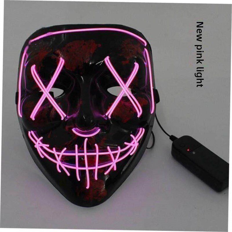 2pcs led light mask Halloween costume prop Scary Face mask图片