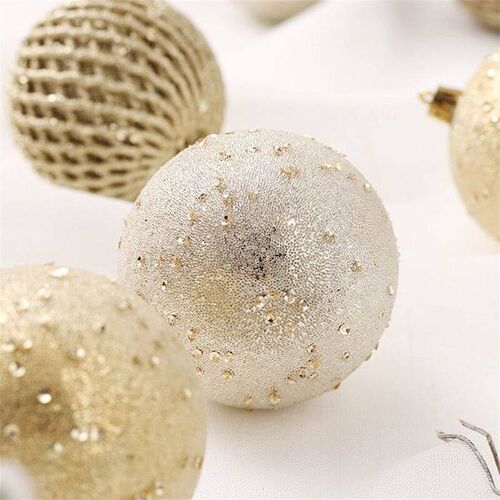 8cm / 12pcs Christmas Decorations Sequins Painted balls