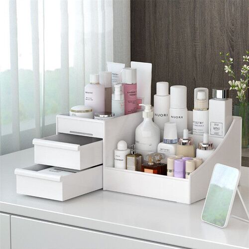 Desk Makeup Organizer for Large Capacity Cosmetic Storage Bo