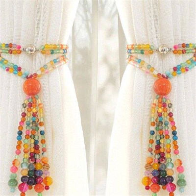 Magnetic Curtain Tiebacks Colorful Agate Curtain Ties