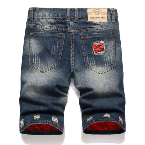 Supply 2025 Ripped Patch Jeans Mens Turn-up Patch Denim Sho