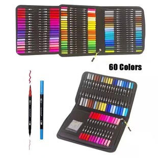 Watercolor Art Markers Brush Pen Dual Tip Fineliner Drawing