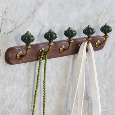 French Retro Walnut Wood Hook, Porch Behind The Door, Coat