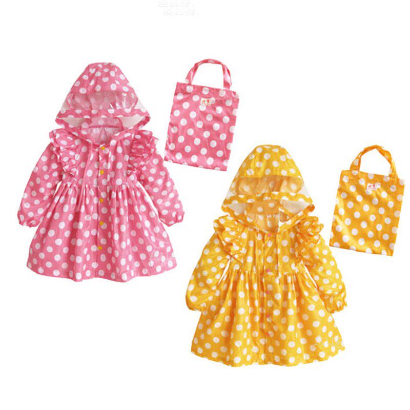 韩国原单女童波点雨衣/可爱公主款雨披/幼儿园尼龙防水 送手袋,居家日用,雨披/雨衣,淘宝优惠券,粉丝福利购,淘宝优惠卷
