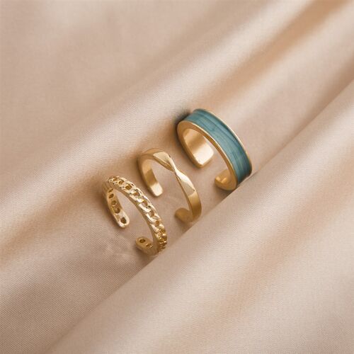 LATS  New Gothic Style Three Piece Opening Rings for Woman F