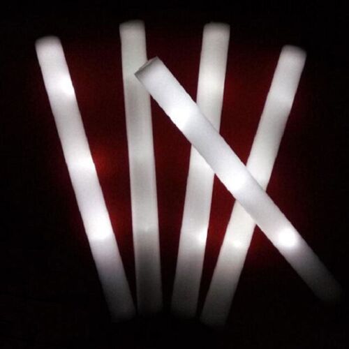 White Light Glow Sticks 20 Pcs LED Foam Sticks Glow Cheer Ba
