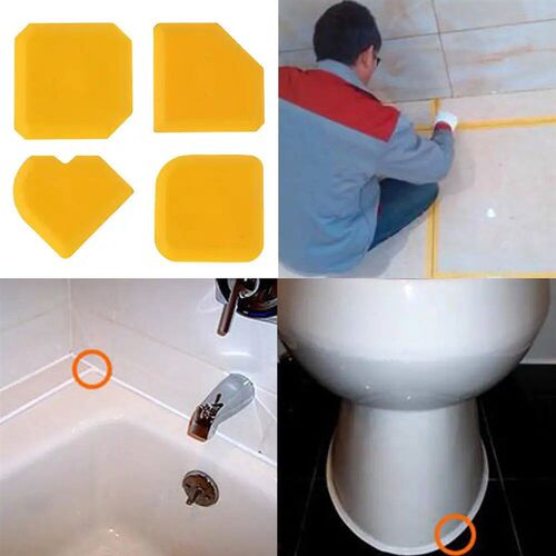 4pcs Cement Silicone Glass Scraper Sealant Grout Remover Hom