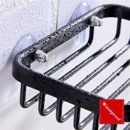 Bathroom Soap Dish Storage Holder Aluminum Nail Free Wall