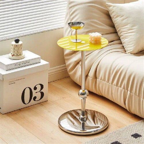 Stainless Steel Sofa Bedside Small Coffee Table Modern