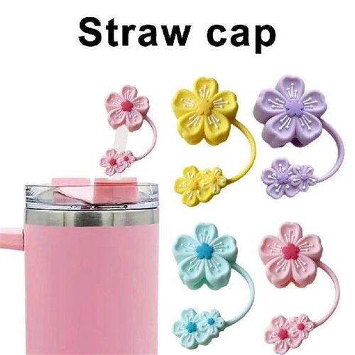 Cute Flower Silicone Straw Cap Protective Cap Suitable For