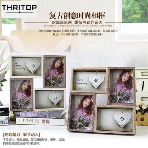 Creative photo frame hanging wall photo wall table with 4