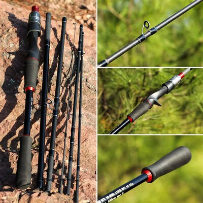 Sougayilang Casting Fishing Rod Reel Set 1.8/2.1m Carbon Fib