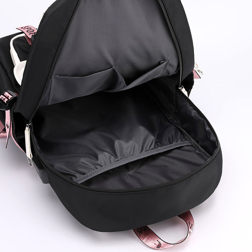 Fengdong large school bags for teenage girls USB port canvas