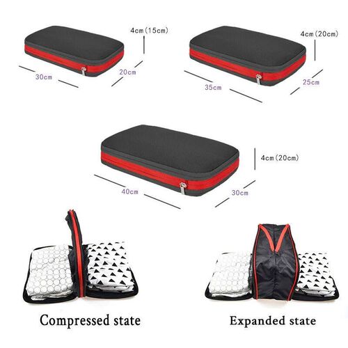Travel Compression Packing Cubes With Shoe Bag Portable Fold