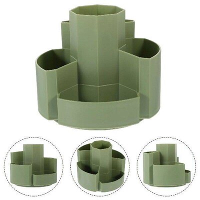 Slots Pen Holder Kawaii Desktop 360 Rotatable 5-Gate