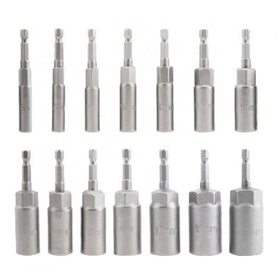 14pcs/set Deeper Magnetic Hexagon Sockets 6-19mm 1/4-Inch