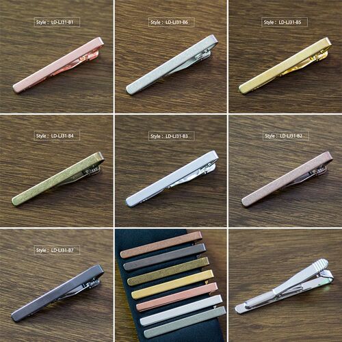 New Simple Fashion Style Tie Clip for Men Metal Tone Simple