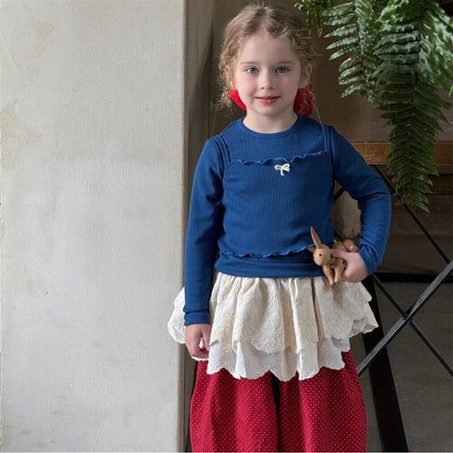 Top Egg Korean Childrens Wear 2025 Girls Base Shirt Sling