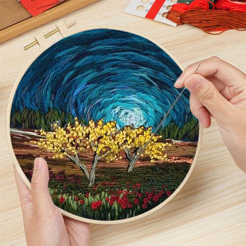 Beginner Diy Embroidery Kit Scenery Pattern Embroidery Kits