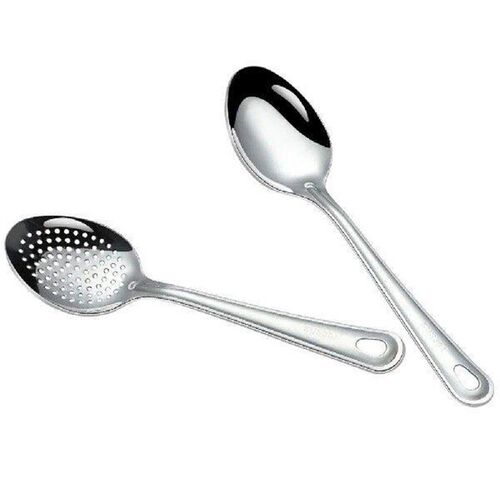 2 Pcs Stainless Steel Serving Spoon Kitchen Slotted