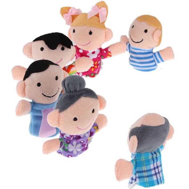 Mini Grandparents daddy finger Puppet Set Cloth Velvet toys - 实物图