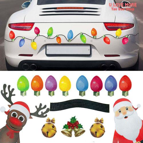 Christmas Car Refrigerator Decorations Reflective Bulb Light