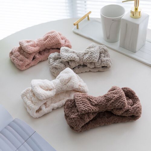 NEW Women Coral Fleece Elastic Hair Bands Winter Hair Access
