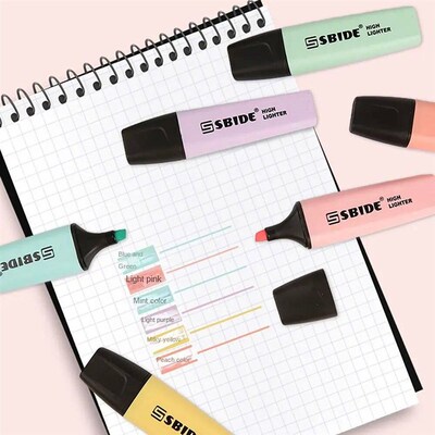 Macaron Color Pastel Highlighters Painting Stationery Highli