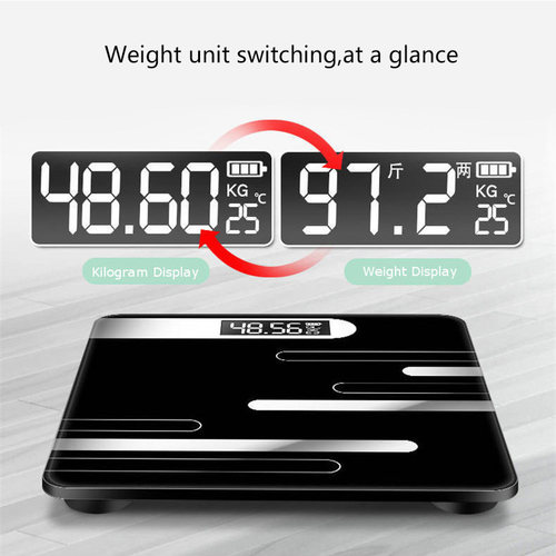 Digital Glass LCD Electronic Weight Body Scale USB Charging