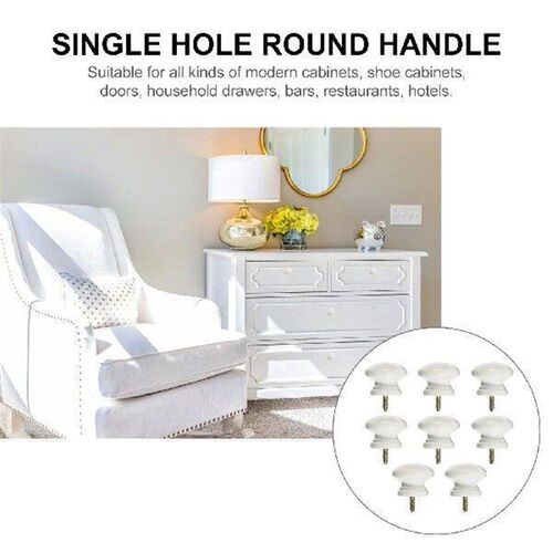 Single Hole Solid Wood Handle For Doors Cabinet Knob Round
