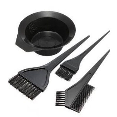 1 Set Hair Dye Color Brush Bowl Set with Ear Caps Dye Mixer