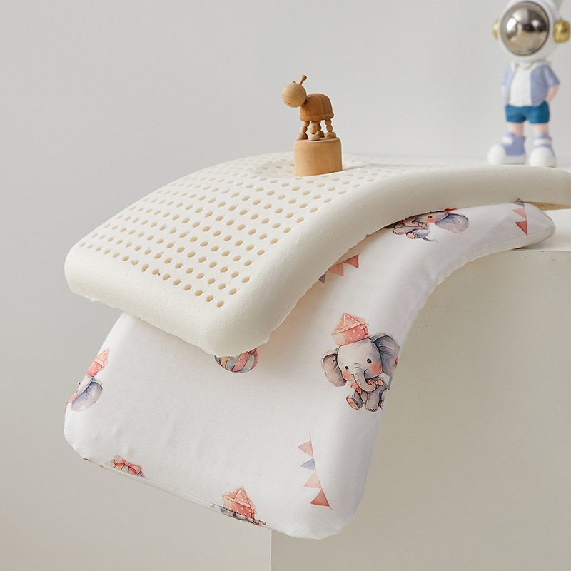 Full Cotton Baby Shaped Latex Pillow Anti-reflection Head Co