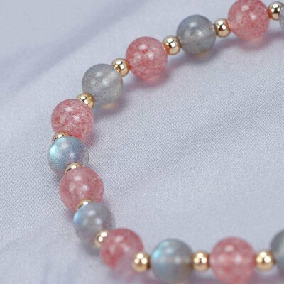 Badu Strawberry Crystal Grey Moonstone Brlet Womens Transpo