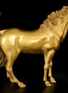 铜马摆件工艺品马到成功站马办公室客厅电视柜开业乔迁礼品大号